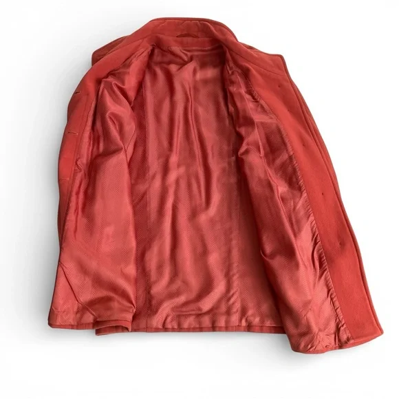 Maldone Chic Women's Wool Vintage Blend Coral Coat - 12 - Picture 4 of 11